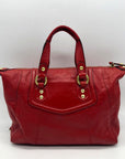 Coach Crimson Red Pebbled Leather Satchel
