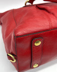 Coach Crimson Red Pebbled Leather Satchel