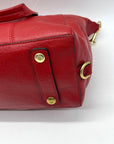 Coach Crimson Red Pebbled Leather Satchel
