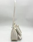 Like Dreams Off-White Bow Baguette Shoulder Bag