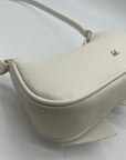 Like Dreams Off-White Bow Baguette Shoulder Bag