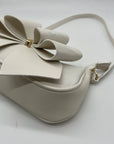 Like Dreams Off-White Bow Baguette Shoulder Bag