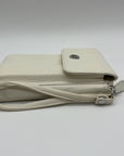Giani Bernini White Softy Leather Tech Crossbody Wallet