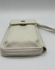 Giani Bernini White Softy Leather Tech Crossbody Wallet