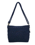 The Sak Blue Lumi Crocheted Crossbody Bag