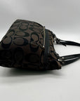 Coach Black Signature Sateen Canvas Tote Bag 189798