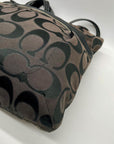 Coach Black Signature Sateen Canvas Tote Bag 189798
