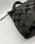 Coach Black Signature Sateen Canvas Tote Bag 189798