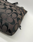 Coach Black Signature Sateen Canvas Tote Bag 189798