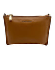 Michael Kors Brown Pebbled Leather Jet Set Crossbody Bag