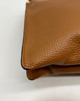Michael Kors Brown Pebbled Leather Jet Set Crossbody Bag