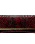 Lafayette 148 Red Leather Snake-Embossed Mini Crossbody Bag