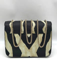 Furla Black Zebra Print Metropolis Crossbody Bag