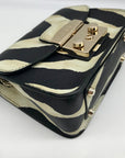 Furla Black Zebra Print Metropolis Crossbody Bag