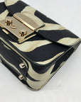 Furla Black Zebra Print Metropolis Crossbody Bag