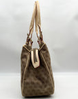 Dooney & Bourke Brown & Tan Monogram Canvas Vintage Satchel
