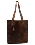 Lee Fashion Brown Distressed Leather Tote Bag