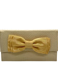 Leslie Dasch Beige Cabana Clutch Straw Bag