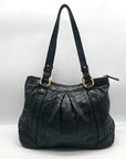 Brahmin Black Selma Croc Embossed Leather Shoulder Bag
