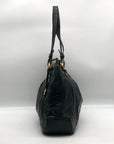 Brahmin Black Selma Croc Embossed Leather Shoulder Bag