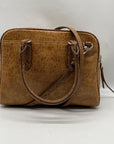 Brahim Brown Embossed Leather Shoulder Bag