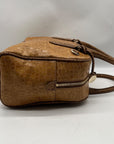 Brahim Brown Embossed Leather Shoulder Bag