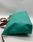 Joy Susan Blue Pebbled Faux Leather Tote With Matching Crossbody Bag