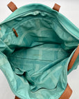 Joy Susan Blue Pebbled Faux Leather Tote With Matching Crossbody Bag
