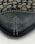 Coach Signature Black & Gray Canvas With Leather Trim Wristlet