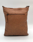 Platania Tan Leather Studded Crossbody Bag