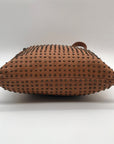 Platania Tan Leather Studded Crossbody Bag