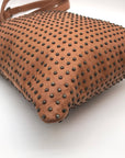 Platania Tan Leather Studded Crossbody Bag