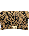 Loeffler Randall Light Brown & Black Cheetah Fur Clutch