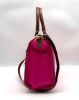 Tignanello Fushia & Brown Shoulder Bag With Matching Wallet