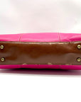 Tignanello Fushia & Brown Shoulder Bag With Matching Wallet