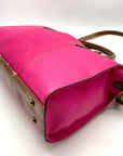 Tignanello Fushia & Brown Shoulder Bag With Matching Wallet