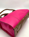 Tignanello Fushia & Brown Shoulder Bag With Matching Wallet