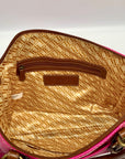 Tignanello Fushia & Brown Shoulder Bag With Matching Wallet