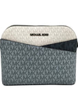 Michael Kors Blue Colorblock Canvas Jet Set Dome Crossbody Bag