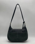 Brighton Black Suede & Pebbled Leather Shoulder Bag