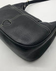 Brighton Black Suede & Pebbled Leather Shoulder Bag