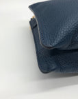 Michael Kors Blue Pebbled Leather Double Zip Crossbody Bag
