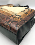 Marc Jacobs Black Snake Embossed Leather Grind Shopper Tote Bag