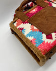 Wrangler Multicolor Fabric Aztec Sherpa Trim Satchel Bag