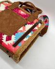 Wrangler Multicolor Fabric Aztec Sherpa Trim Satchel Bag