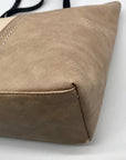 Montana West Tan Faux Leather Tote Bag
