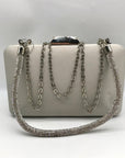 I.N.C. International Concepts Silver Crystal Top Handle Frame Convertible Crossbody Bag