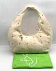 Sam Edelman Ivory Suede Faren Rhinestone Hobo Bag