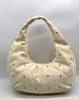 Sam Edelman Ivory Suede Faren Rhinestone Hobo Bag