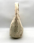 Sam Edelman Ivory Suede Faren Rhinestone Hobo Bag